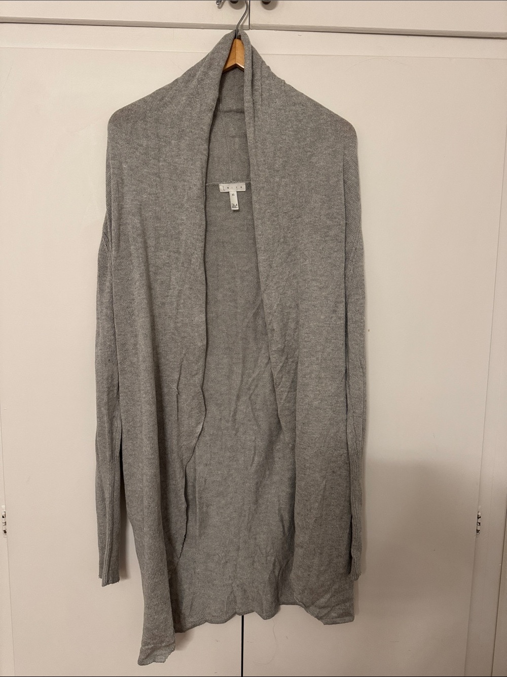 Leith Heather Gray Open-Front Women's Cardigan